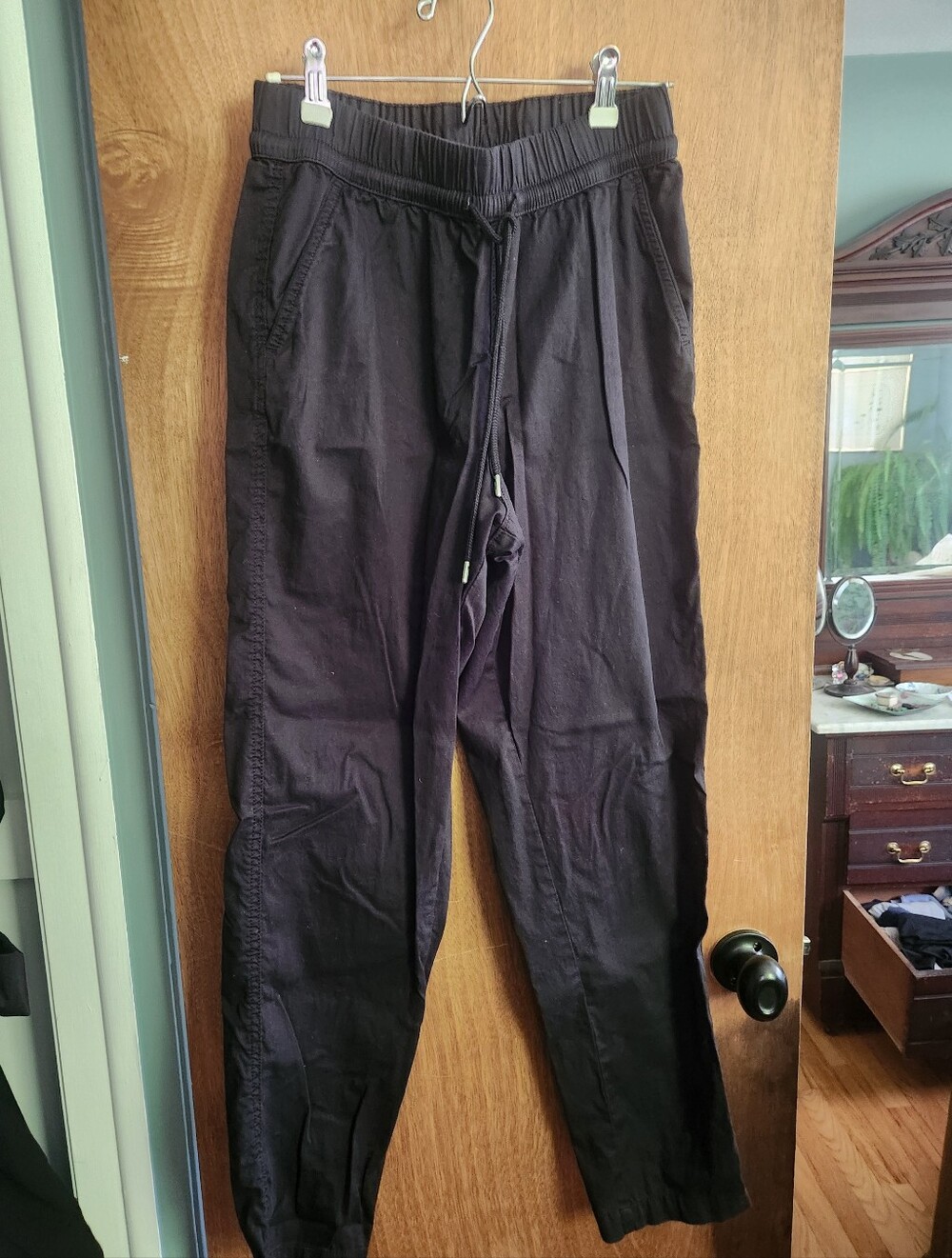 Women's PACT Organic Cotton Black Drawstring Pants
